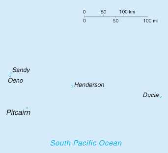 The Map of Pitcairn Islands