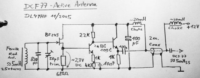 Active DCF77 antenna (Schematics)