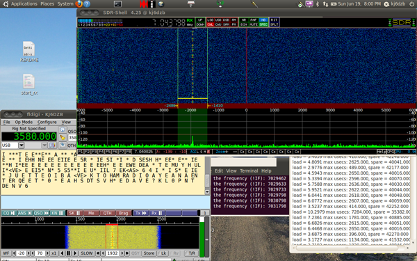 kj6dzb SDR radio running on linux