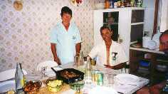 Tom and Betty Christian in their kitchen