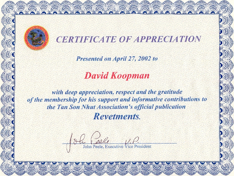 Appreciation Certificate Wording