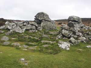 Looking out of Grimspound's main entrance