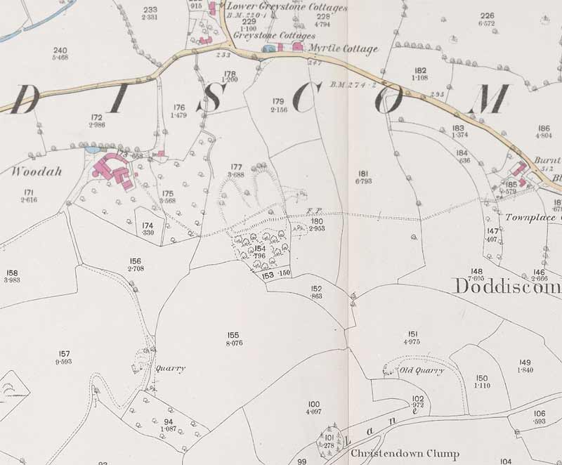 A 1905 map of the quarry and surrounding area
