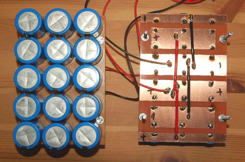 capacitors mounted on a circuit board