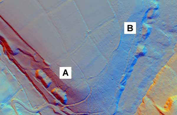 LIDAR map of the whetstone mines in Sheldon Forest