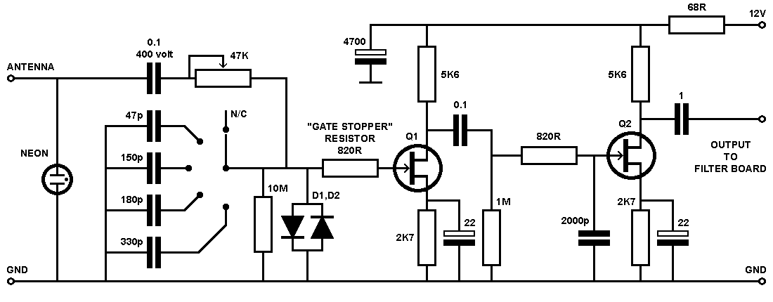 Preamplifier circuit diagram