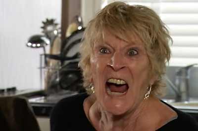 A screeching woman on telly.