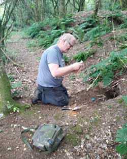 me, taking a soil sample