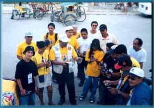 C.I.R.C.L.E. 5 members check radio equipment during a field monitoring activity