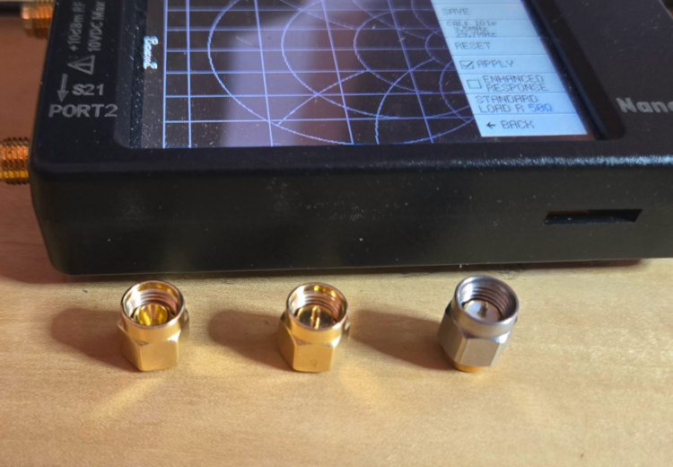 Calibration standards: OPEN, SHORT, LOAD