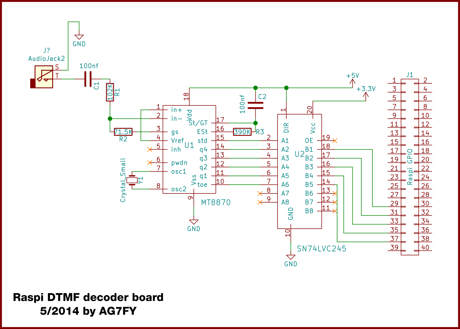 DTMF decoder schematic