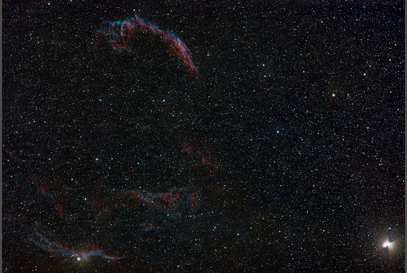 Schleiernebel NGC 6960 2 Tage mit DBF-skaliert 800