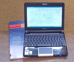 The G6GVI-4 netbook running UIView, linking to my TNC and GPS via Bluetooth
