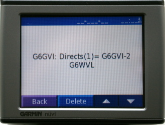 Nuvi displays received message