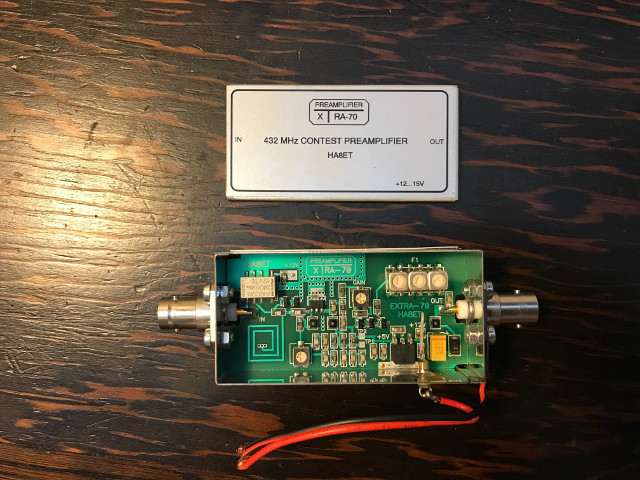 HA8ET RA-70 Low noise preamplifier for 432 mhz 0.8db noise factor and 18db gain - £40 incl postage