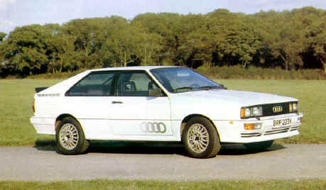1981 LHD Quattro, note the twin square headlamps and the narrow wheels