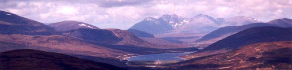 Veiw from the Summit - Loch Glascarnoch and An Teallach in the background.