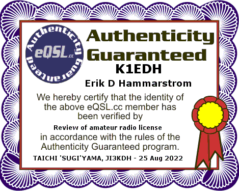 eQSL Authenticity Guarennteed