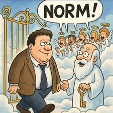 Norm! Walking Into Heavenly CHEERS