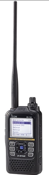 Picture of Icom ID-51A Plus 2 handheld radio.
