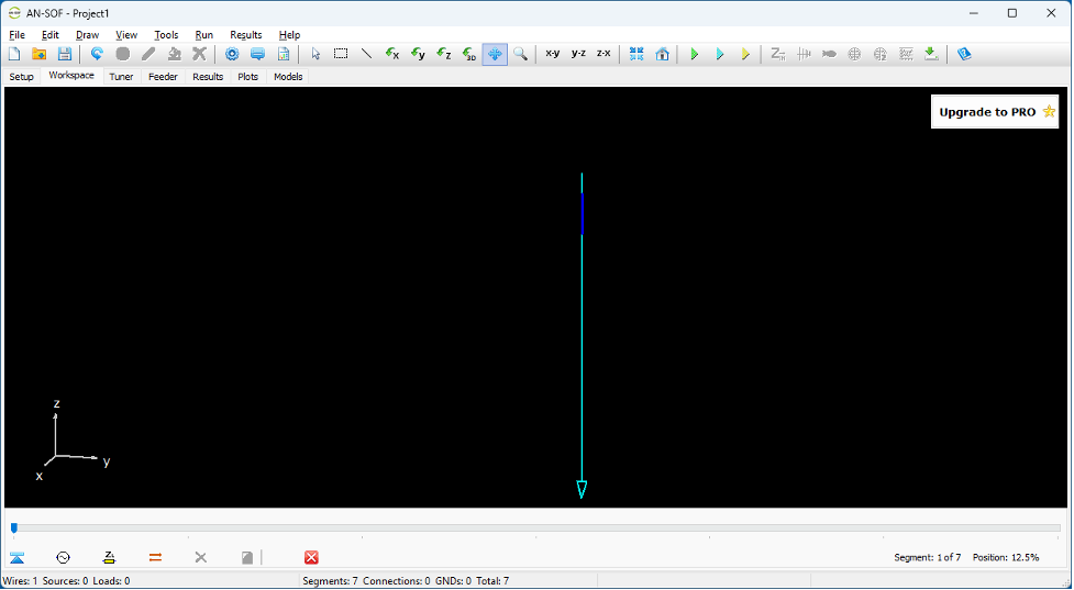 AN-SOF simulation of a 10m free space dipole - N8DMT