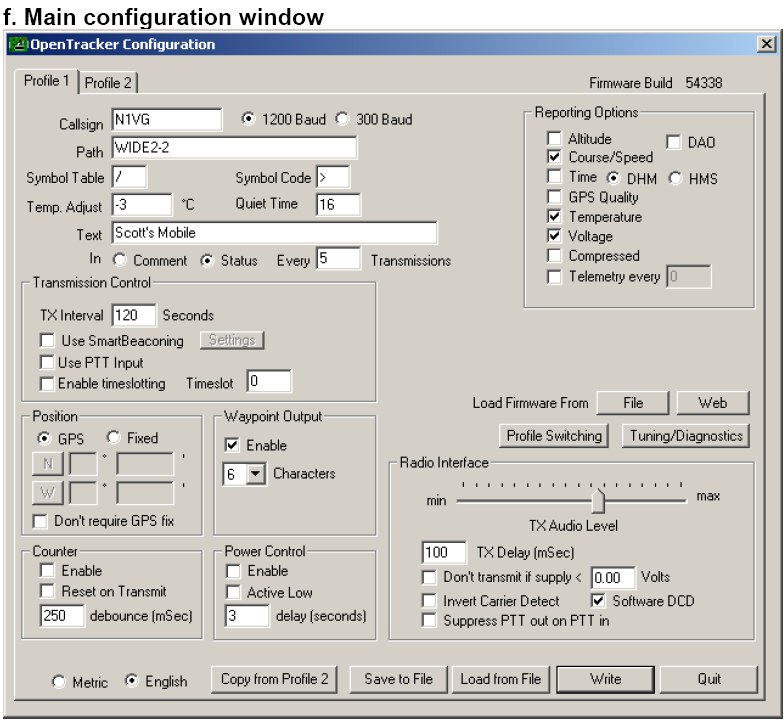Opentrackerin manuaalit ja Configuration Program ja Firmware 