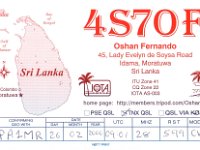 4S7OF  - CW Year: 2000 Band: 10m Specifics: IOTA AS-003 mainland Sri Lanka