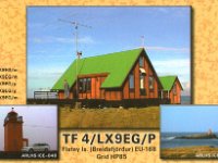 TF4/LX9EG/p  - SSB Year: 2001 Band: 15, 20m Specifics: IOTA EU-168 Flatey island