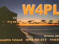 W4PL/p (F)  - CW Year: 2009 Band: 20m Specifics: IOTA NA-213 Dauphin island. Alabama