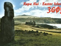 3G0Y  - CW - SSB Year: 2001 Band: 10, 12, 15, 17, 20, 30, 40m Specifics: IOTA SA-001 Easter island