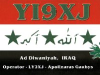 YI9XJ  - SSB Year: 2005 Band: 17m Specifics: Al Diwaniyah