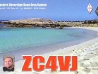ZC4VJ  - CW Year: 2007, 2008, 2009 Band: 12, 15, 17, 20, 30, 40, 80m Specifics: IOTA AS-004 Cyprus island. Eastern Sovereign Base Area (ESBA), Dhekelia Cantonment, Ayios Nikolaos station