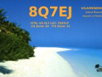 8Q7EJ  - CW Year: 2014 Band: 10m Specifics: IOTA AS-013 Vilamendhoo island. North Central Province, Alifu Dhaalu (Southern Ari) Atoll