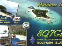 8Q7GL  - SSB Year: 2006 Band: 17m Specifics: IOTA AS-013 Bolifushi island. North Central Province, Kaafu (Malé) Atoll