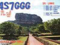 4S7GGG  - SSB Year: 2001 Band: 17m Specifics: IOTA AS-003 mainland Sri Lanka