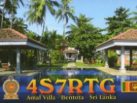 4S7RTG  - CW - SSB Year: 2016 Band: 12, 15, 17, 20m Specifics: IOTA AS-003 mainland Sri Lanka