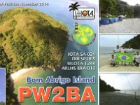 PW2BA  - SSB Year: 2014 Band: 10m Specifics: IOTA SA-024 Bom Abrigo island. São Paulo (SP)