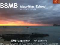 3B8MB  -  SSB Year: 2018 Band: 17m Specifics: IOTA AF-049 mainland Mauritius