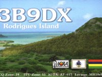 3B9DX  -  SSB Year: 2013 Band: 10m Specifics: IOTA AF-017 mainland Rodrigues