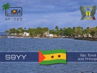 S9YY  -  CW Year: 2016 Band: 10, 12, 15, 17, 20m Specifics: IOTA AF-023 Sao Tome island