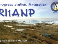 RI1ANP  -  CW Year: 2013 Band: 10, 17, 20m Specifics: IOTA AN-016 mainland Antarctica. Progress Station. Princess Elizabeth Land. Part of the Antarctica territorial claim of Australia south of 60°S (Australian sector: 160°E-142°E, 136°E-44°38’E)
