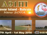 A91HI  - CW - SSB Year: 2016 Band: 10, 15m Specifics: IOTA AS-202 Hawar island