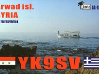 YK9SV (F)  - CW - SSB Year: 2007 Band: 15, 17, 20m Specifics: IOTA AS-186 Arwad island