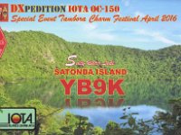 YB9K  - SSB Year: 2016 Band: 15m Specifics: IOTA OC-150 Satonda island