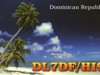 HI9/DL7DF  - CW - SSB Year: 2001 Band: 10, 17, 30m Specifics: IOTA NA-096 Hispaniola island