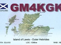 GM4KGK  - CW Year: 2006 Band: 10, 17m Specifics: IOTA EU-010 Lewis and Harris island