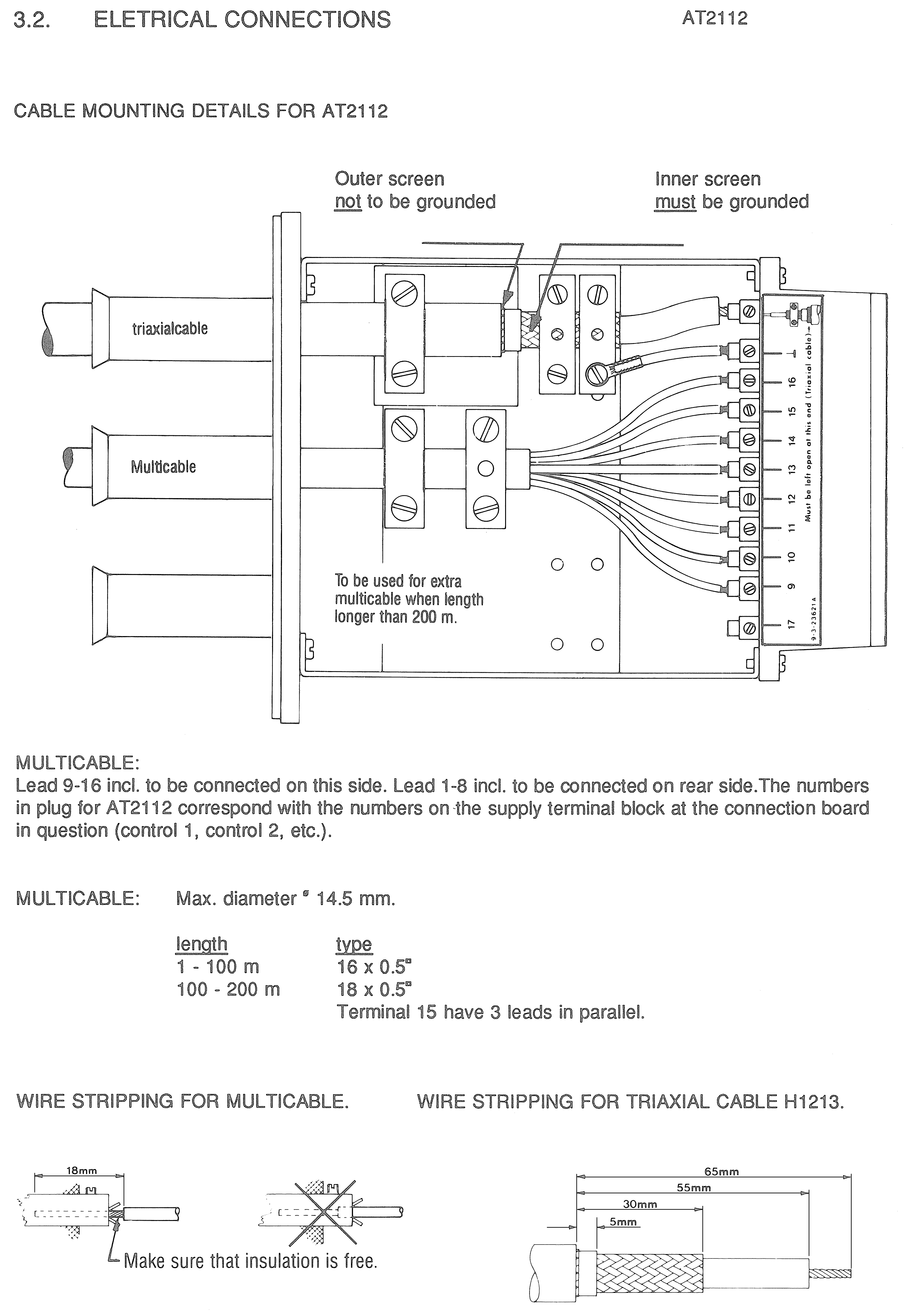 Sailor AT2112 Electrical connections