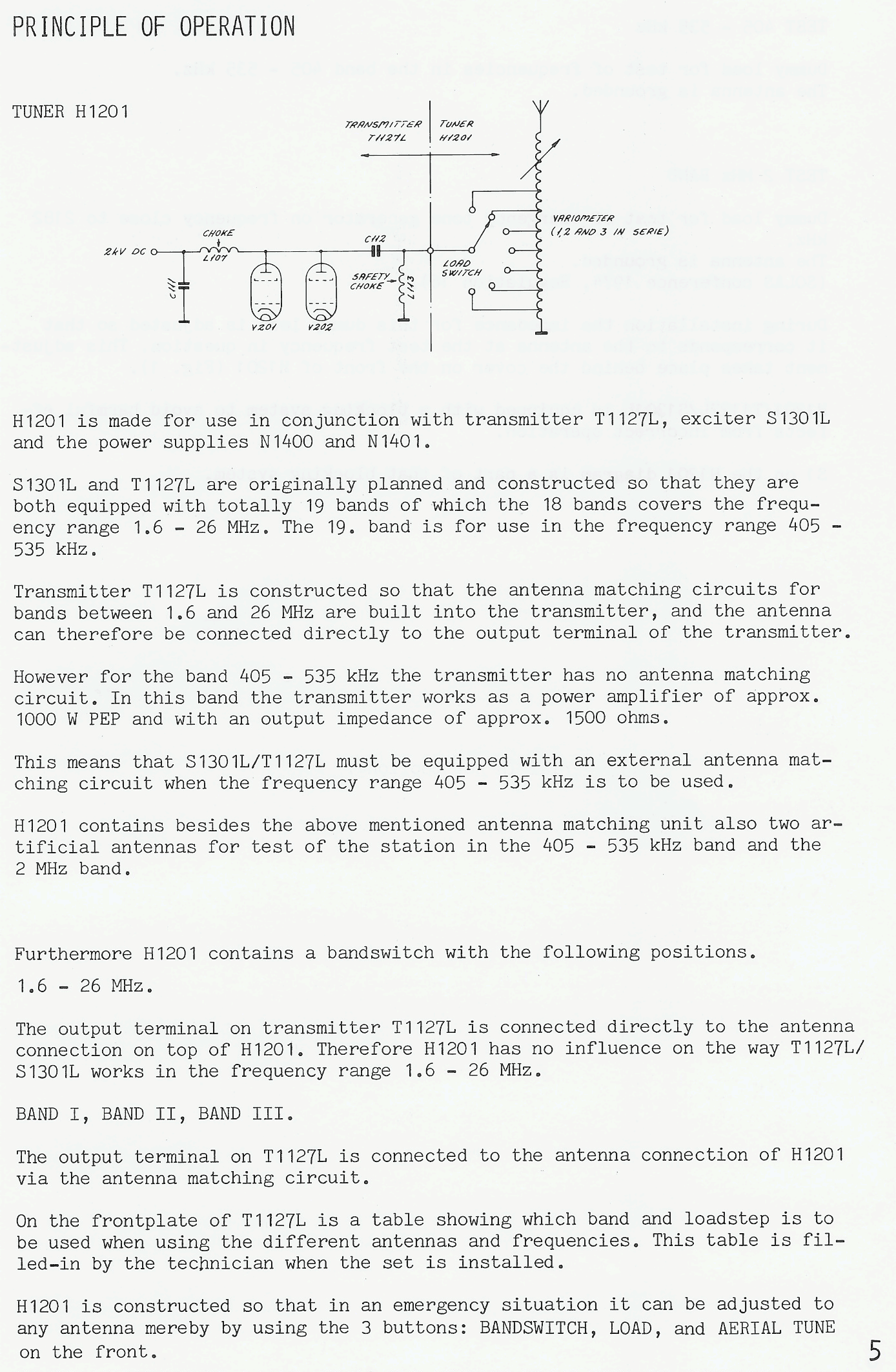 Sailor H1201 Principle of operations page-1