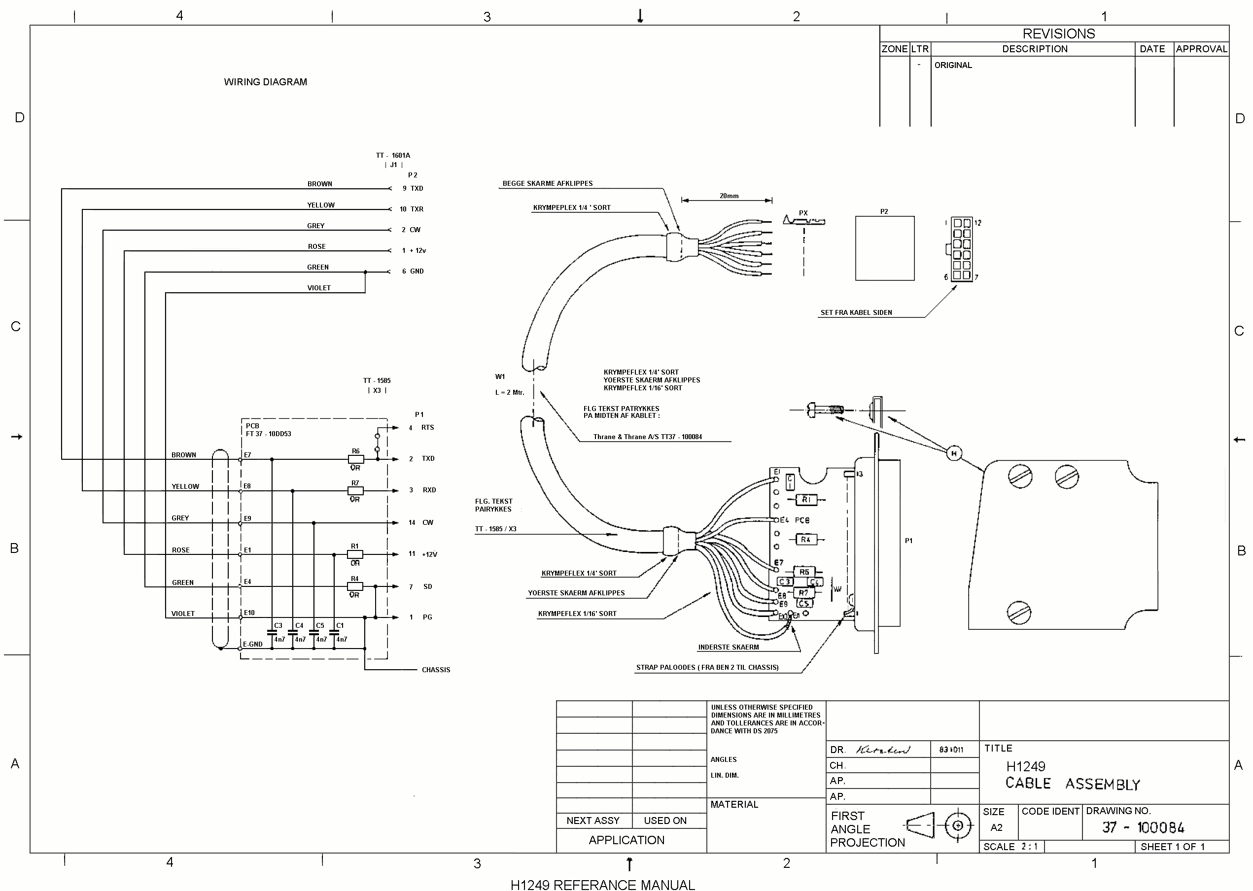 drawing cable assy