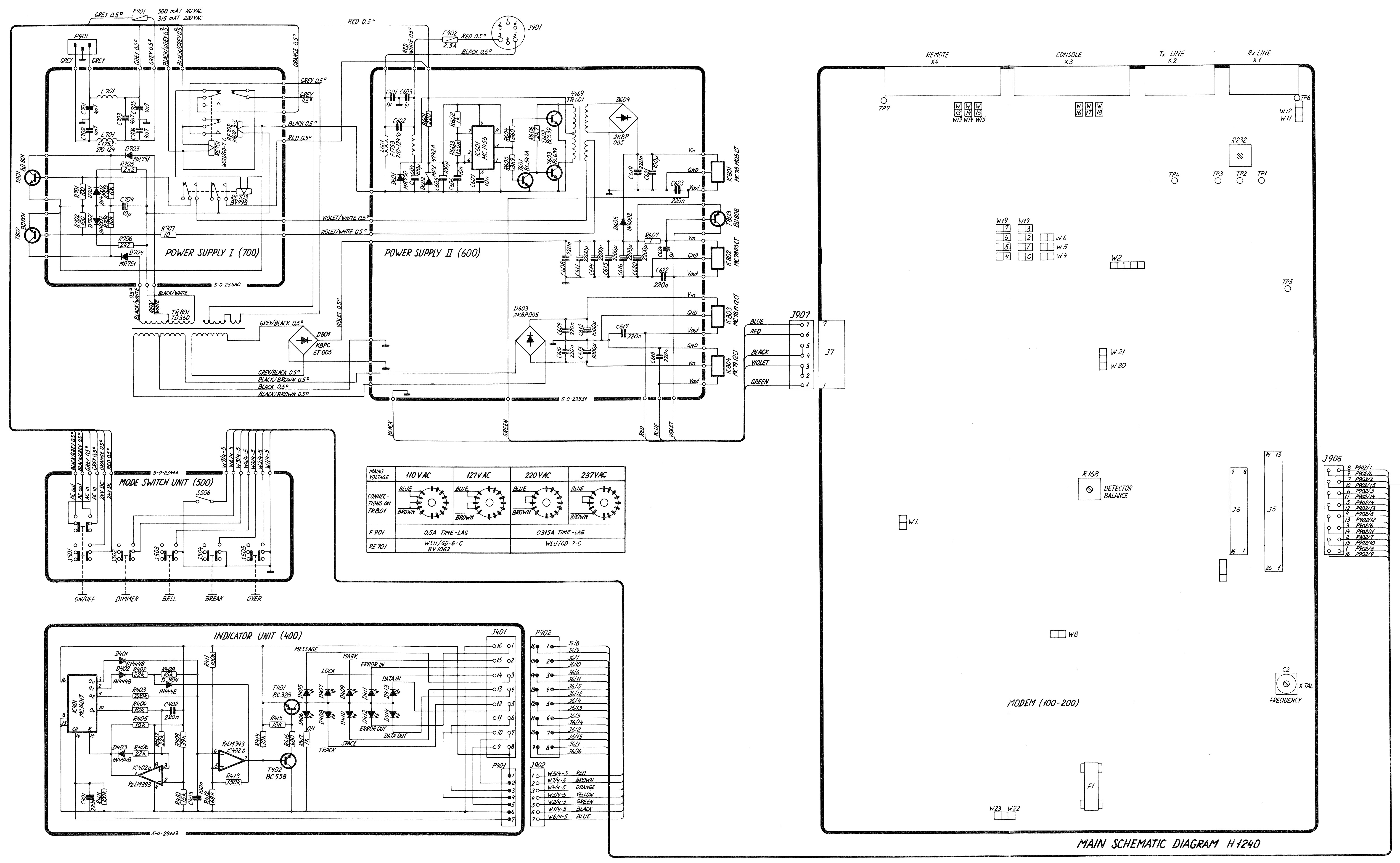 Sailor H1240 Main schematic diagram